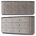 Elegant Modern Chest of Drawers with Leather Finish and Marble Top Design