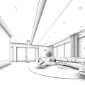 Modern Hall Reception 3d model