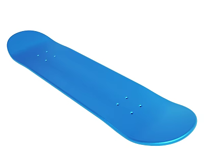 Bright Blue Skateboard With Smooth Surface And Modern Design Features 3d model