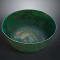 Antique Bronze Bowl With Green Patina For Home Decoration Use