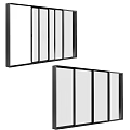 Modern Sleek Casement Windows With Black Frame And Multi Glass Panels Design