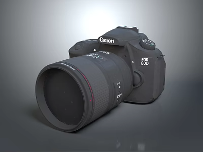 Canon EOS 80D Digital SLR Camera With Black Body And Red Line Lens 3d model Canon EOS 80D Digital SLR Camera With Black Body And Red Line Lens 3d model