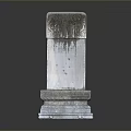 Weathered Stone Pillar With Pedestal Base And Gray Textured Surface 3d model