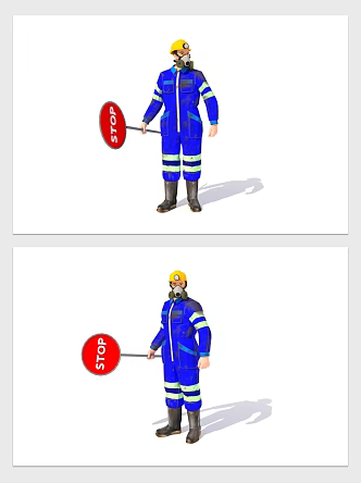 modern worker construction worker 3d model