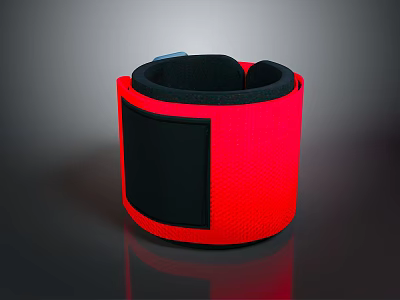 Red And Black Wrist Support Brace With Comfortable Design For Daily Use 3d model