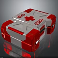 Portable Red And White First Aid Kit With Red Cross Medical Emergency Supplies