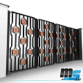 Ornate Decorative Gate With Black Frame And Copper Carved Panels Featuring Intricate Patterns 3d model
