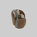 Elegant Floral Bird Pattern Accent Chair With Decorative Pillow And Throw Blanket