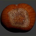 Vibrant Ripe Red Striped Fruit With Natural Texture Isolated On Dark Background