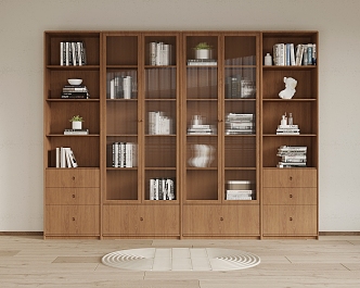 Nordic style bookcase 3d model