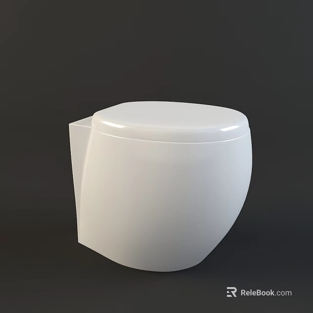 Contemporary Modern White Toilet Design With Smooth Surface And Sleek Appearance 3d model 