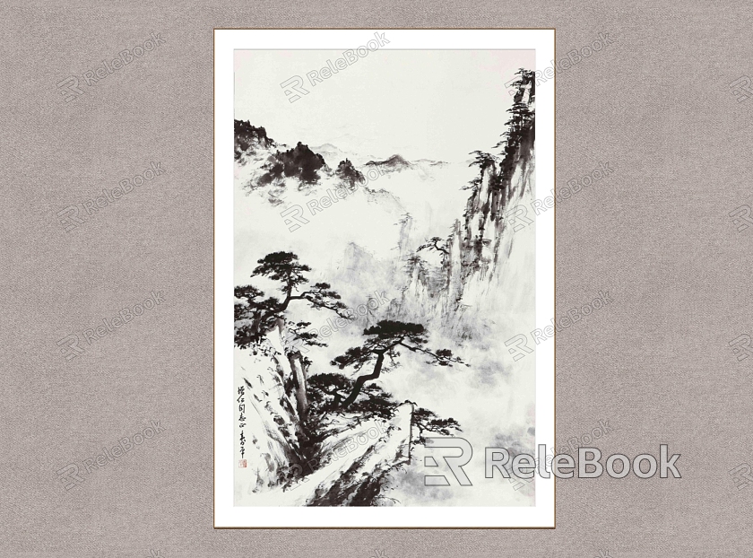 Huangshan Songyun Dong Shouping Landscape Decorative Painting Wall Decorative Painting model