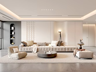 Modern Living Room Home Living Room Simple Living Room Coffee Table Floor Lamp Combination Sofa Minimalist Living Room 3d model
