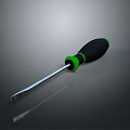 Professional Hardware Screwdriver With Black Green Handle And Ergonomic Metal Shaft Design
