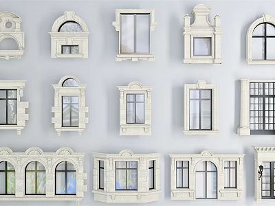 Modern Casement Window Designs For Home Exterior With Classic Frames And Glass 3d model