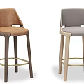 Modern Bar Stools With Wooden Frames And Varied Colored Cushion Seats