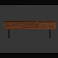 Modern Wooden Coffee Table With Wood Grain Surface And Black Metal Legs