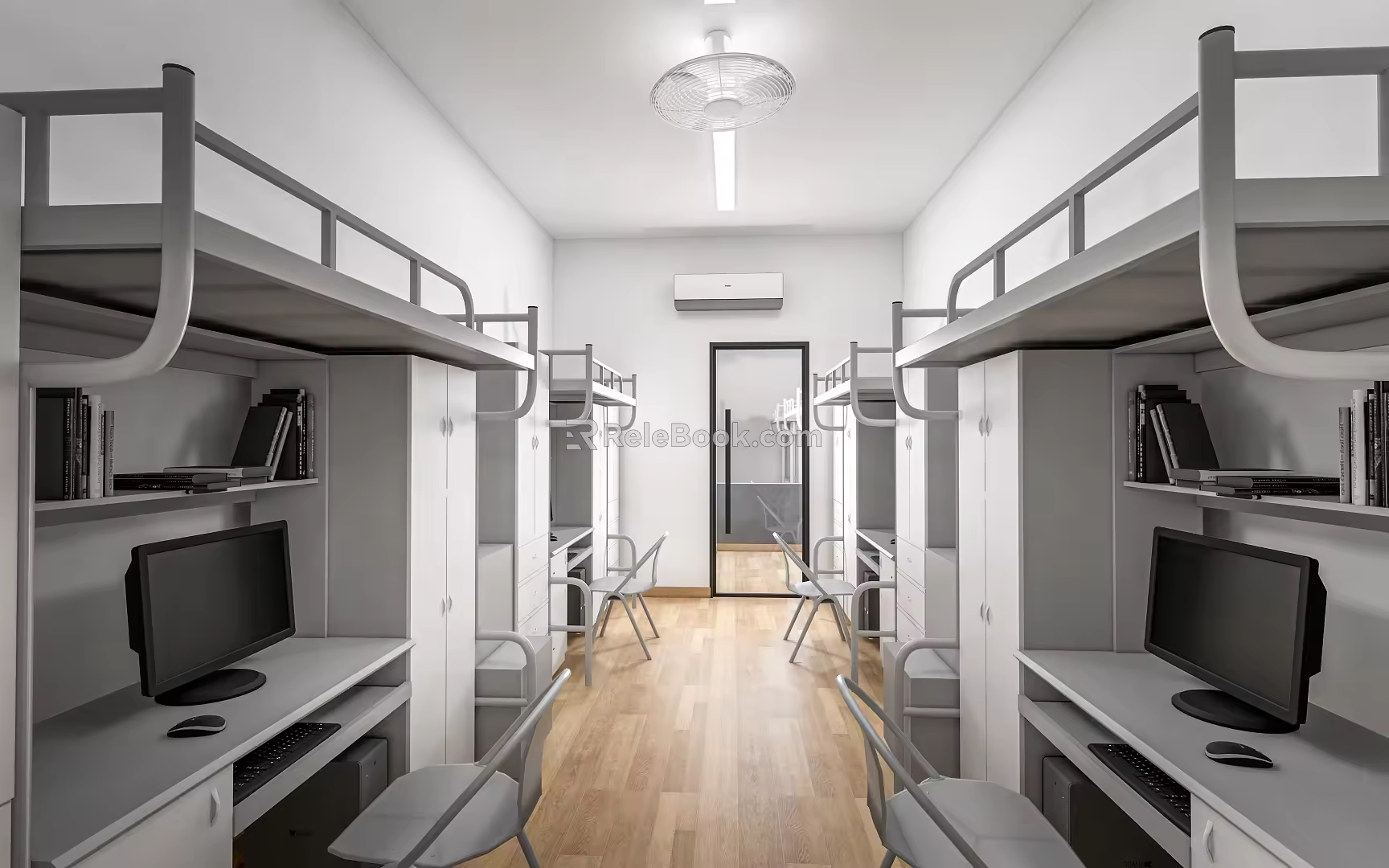 Modern Dormitory Student Dormitory Worker Dormitory Upper and Lower Burds School Dormitory 3d model
