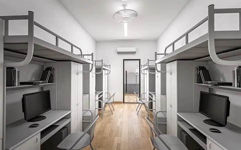 Modern Dormitory Student Dormitory Worker Dormitory Upper and Lower Burds School Dormitory 3d model
