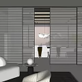Modern Living and Dining Room Interior Design With Glass Partitions Large Windows And Pendant Lights