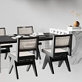 Dining table and chair combination 3d model