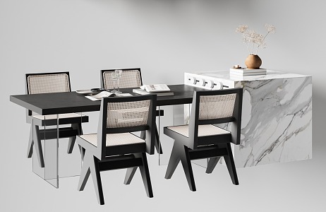 Dining table and chair combination 3d model