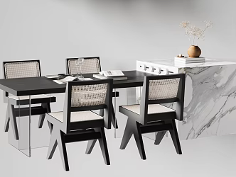 Dining table and chair combination 3d model