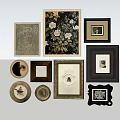 Abstract Paintings In Various Framed Styles With Floral Insect And Portrait Art