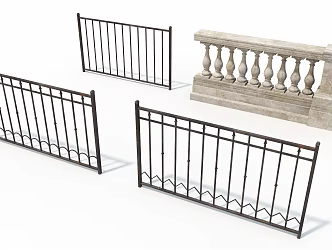 Railing wrought iron railings 3d model