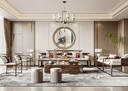 New Chinese Living Room Home Living Room 3d model