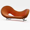 Modern Curved Lounge Chairs In Blue And Gray With Metal Frame Design