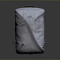 Modern Gray Backpack With Sleek Design Canvas Material And Adjustable Straps 3d model