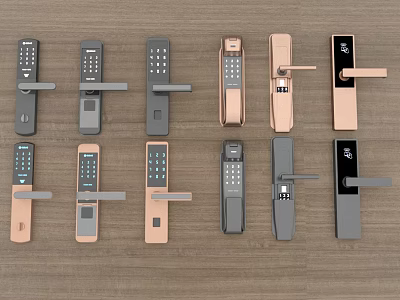 Modern Stylish Door Handles In Multiple Colors And Designs For Home Decoration Use 3d model