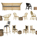 Rattan Table and Chair Combinations with Various Styles for Home Interiors