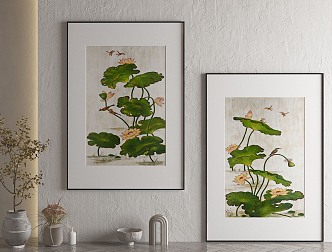 New Chinese Plant Painting Decorative Painting 3d model