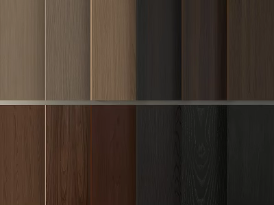 Decorative Wall Panels With Various Wood Grain Colors For Interior Home Design 3d model