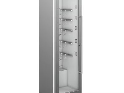 Commercial Upright Refrigerator Freezer with Glass Door and Multiple Storage Shelves 3d model