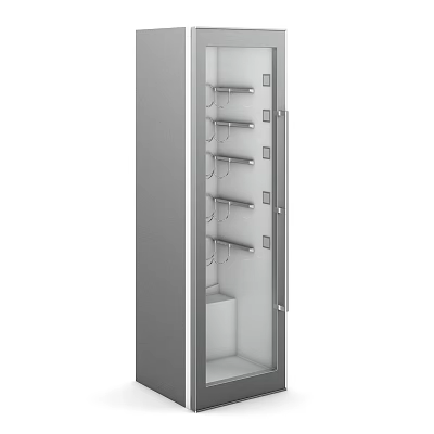 Commercial Upright Refrigerator Freezer with Glass Door and Multiple Storage Shelves 3d model