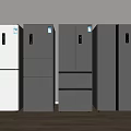 Modern Refrigerators With Various Styles Different Colors And Sleek Designs On 3d model