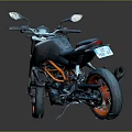 Blue and Orange Modern Sporty Motorcycle With Stylish Wheels And Reflective Body
