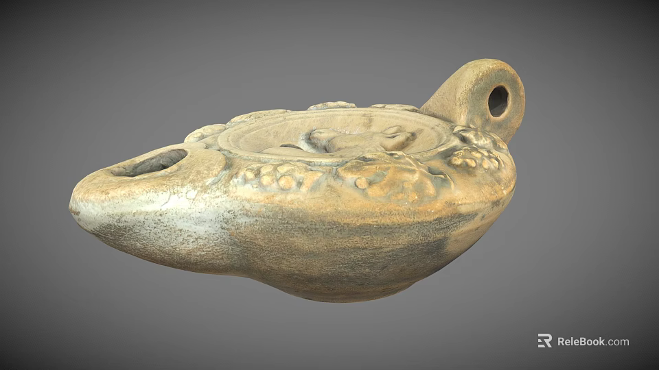 Handcrafted Ceramic Tea Vessel With Intricate Carved Patterns And Natural Earthy Tones 3d model 