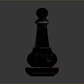 Vintage Black Decorative Chess Piece With Ornate Design For Home Accent