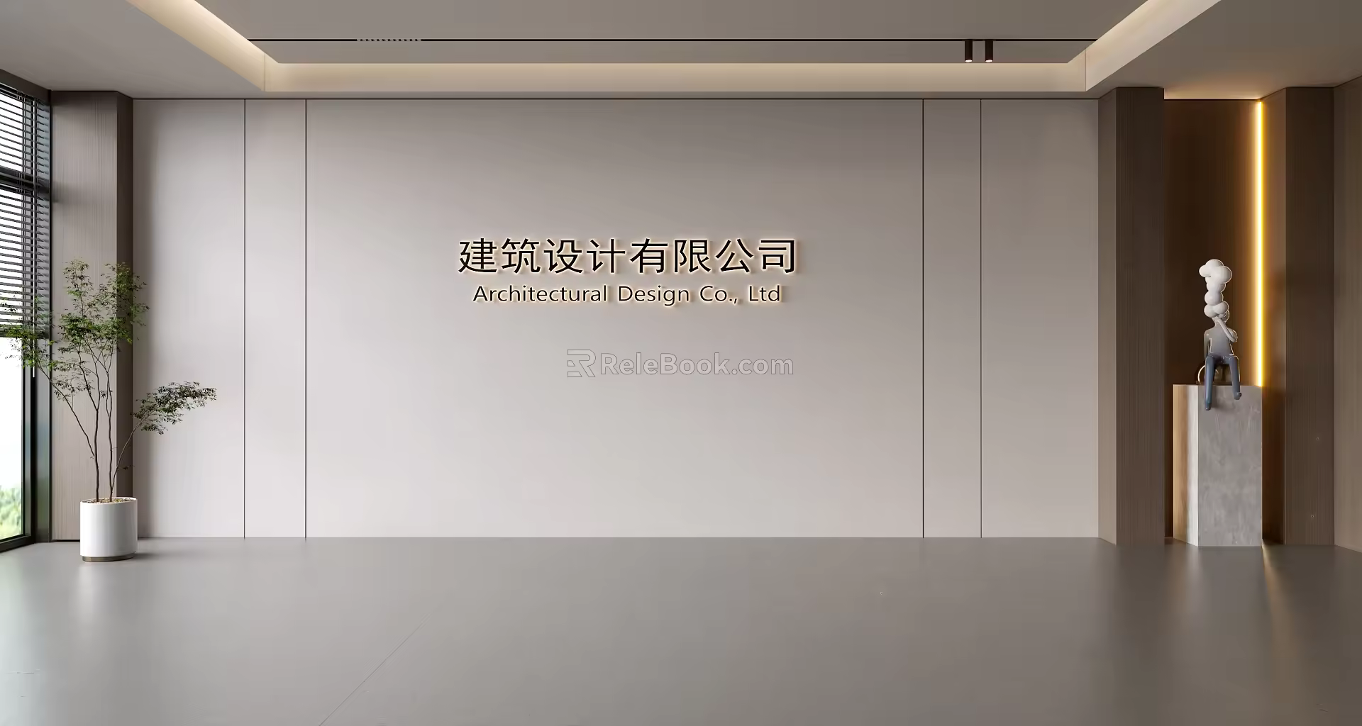 Modern Front Desk Background Wall Simple Background Wall Front Desk Reception Area Background Wall Company Front Desk Background Wall 3d model