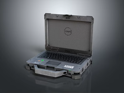 Dell Rugged Laptop With Carbon Fiber Case And Shockproof Design For Industrial Use 3d model