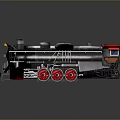 Vintage Silver and Red Steam Train Model with Metallic Finish and Red Wheels