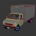 White Box Truck Exterior Design With Cargo Container And Wheels 3d model