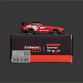 Red Sports Car Model by Tarmac Works Detailed Design Displayed on Branded Box