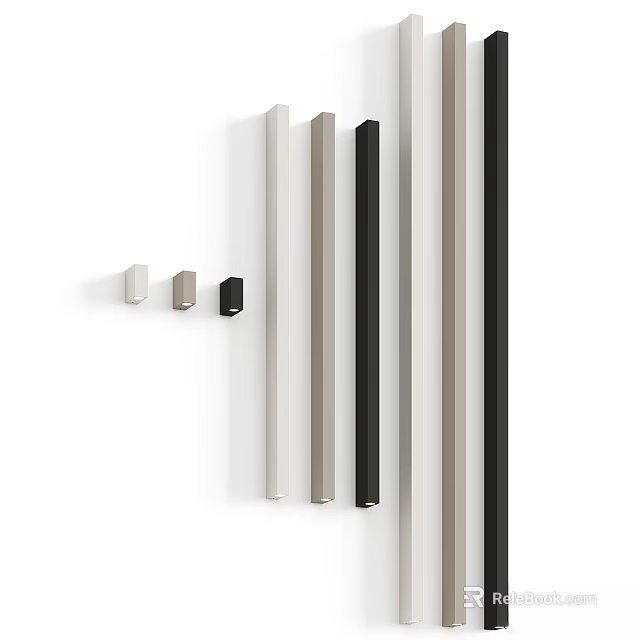 Modern Minimalist Wall Lamps With Slim Design Black White And Beige Colors 3d model 