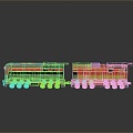 vintage train steam train train carriage locomotive head steam car carriage train modern vehicle 3d model