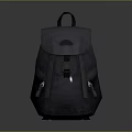 Gray Backpack With Sleek Design Front Buckle Pocket Top Handle And Side Pockets 3d model